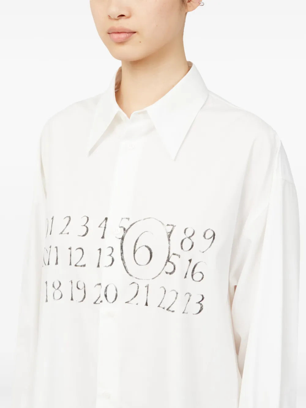 signature numbers motif shirt dress