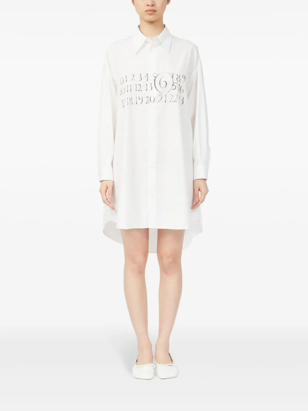 signature numbers motif shirt dress