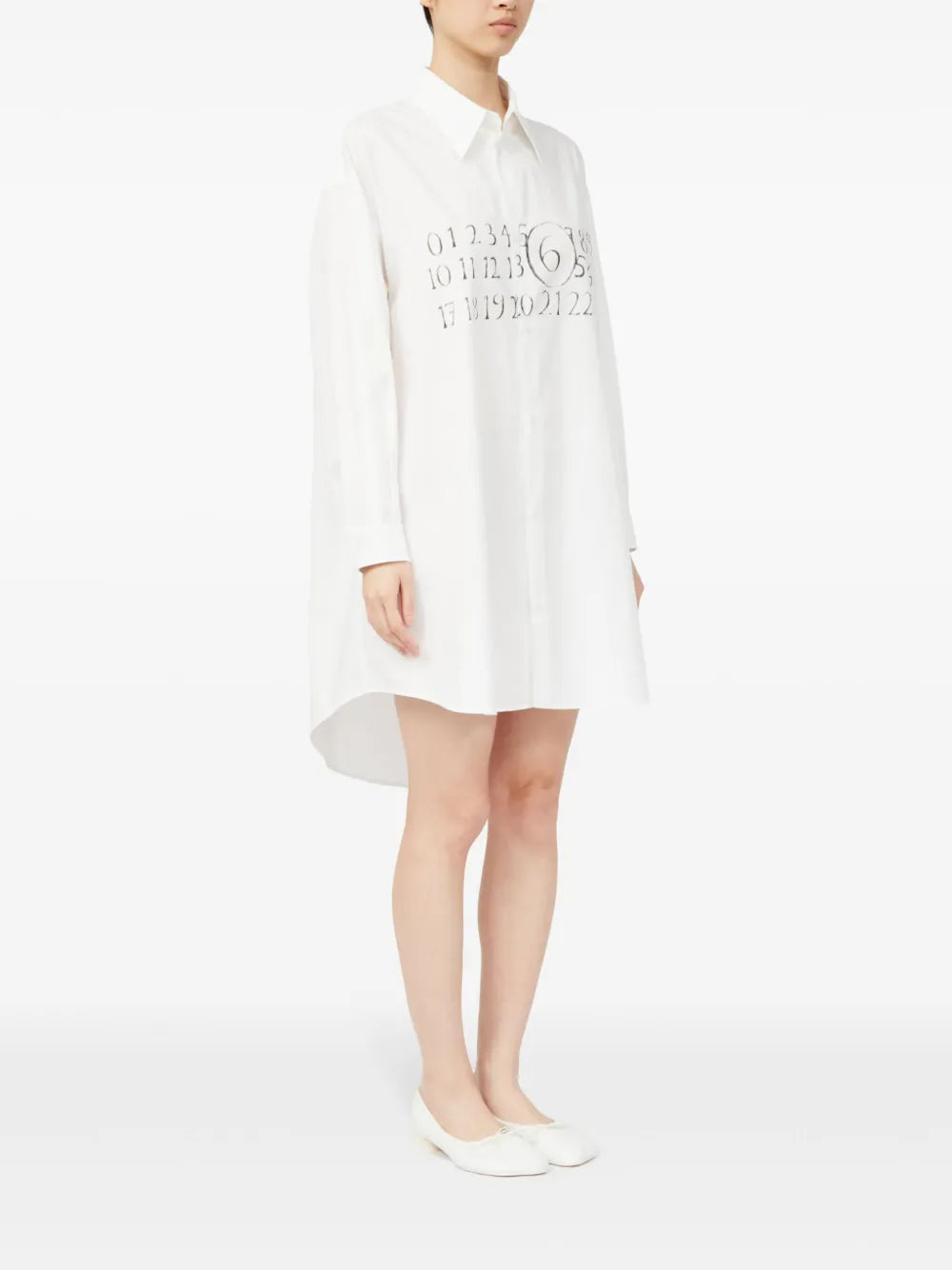 signature numbers motif shirt dress