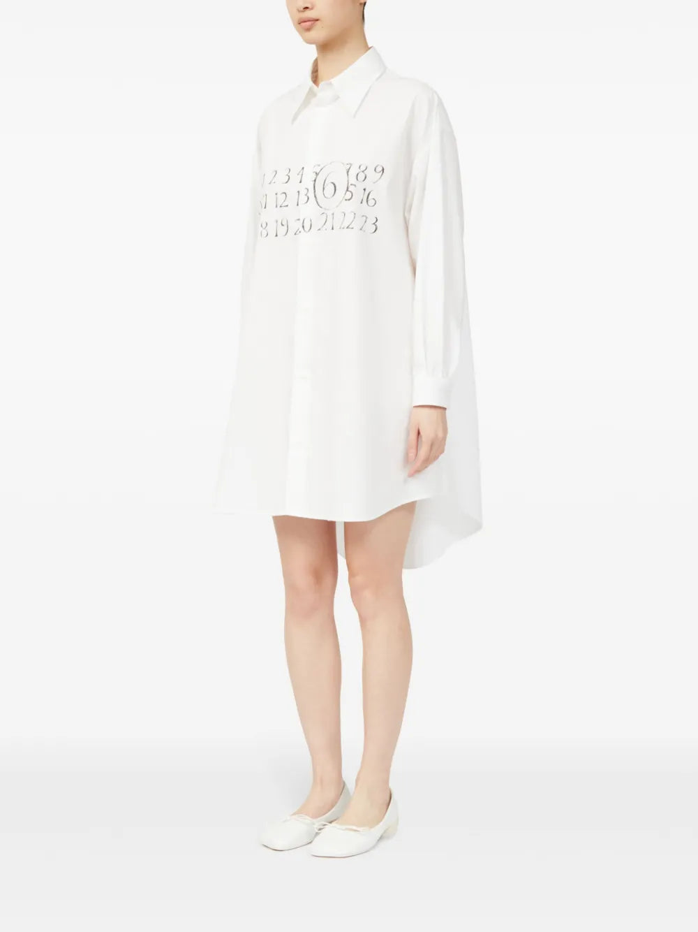 signature numbers motif shirt dress