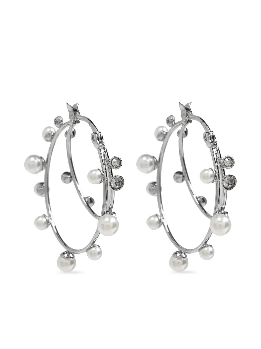 pearl-embellished hoop earrings
