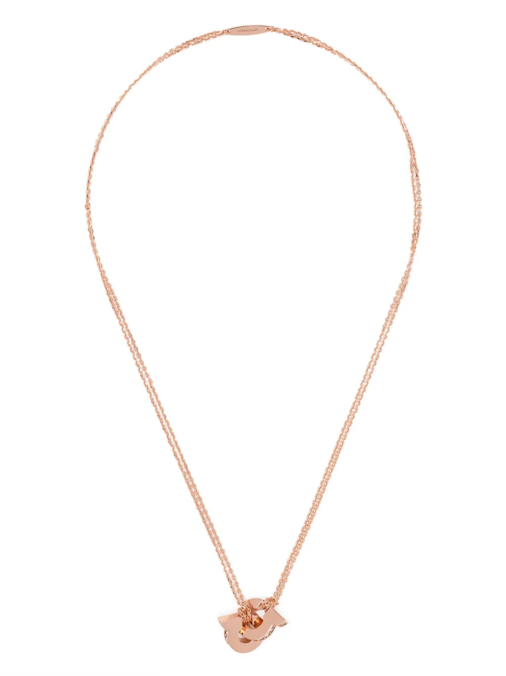 Double Gancini pendant necklace