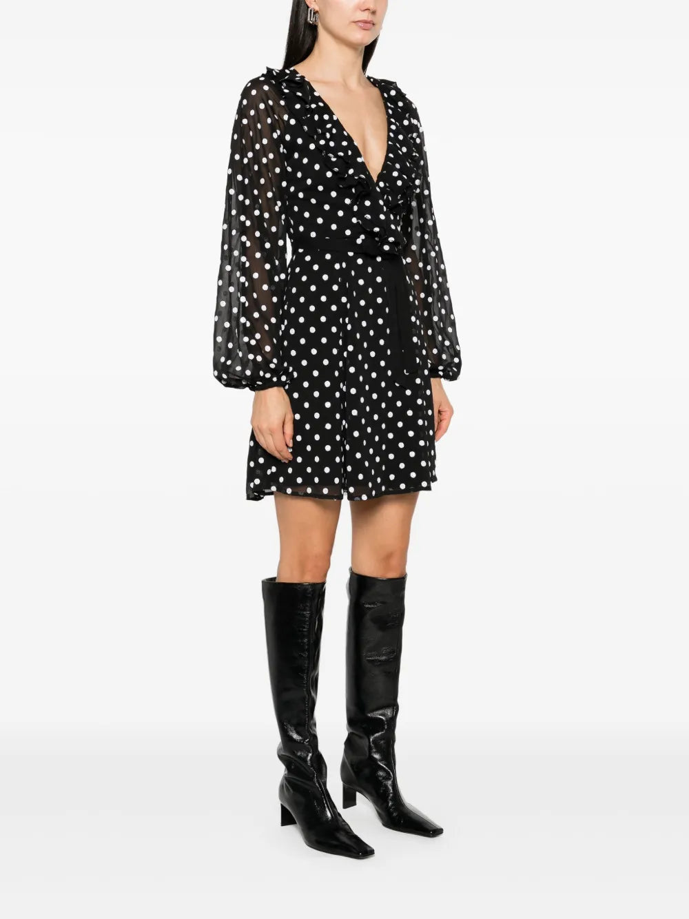 ruffle-detail chiffon mini dress