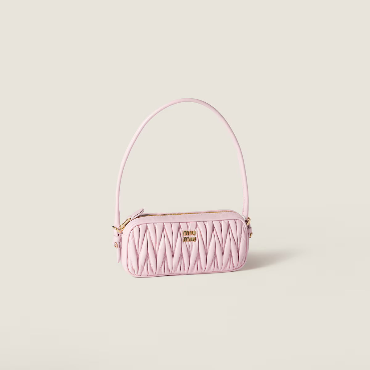 Matelassé nappa leather pouch