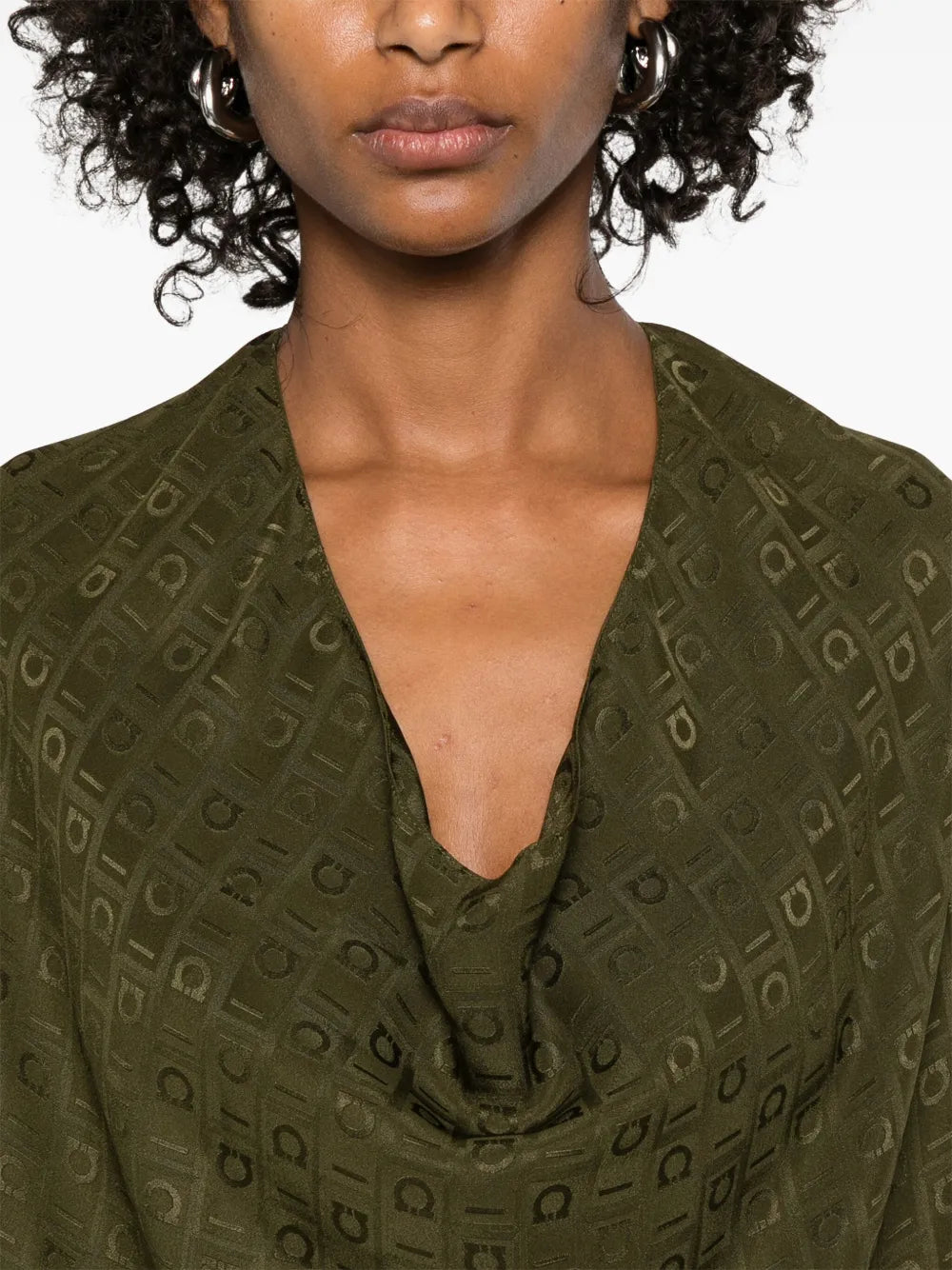 monogram silk dress