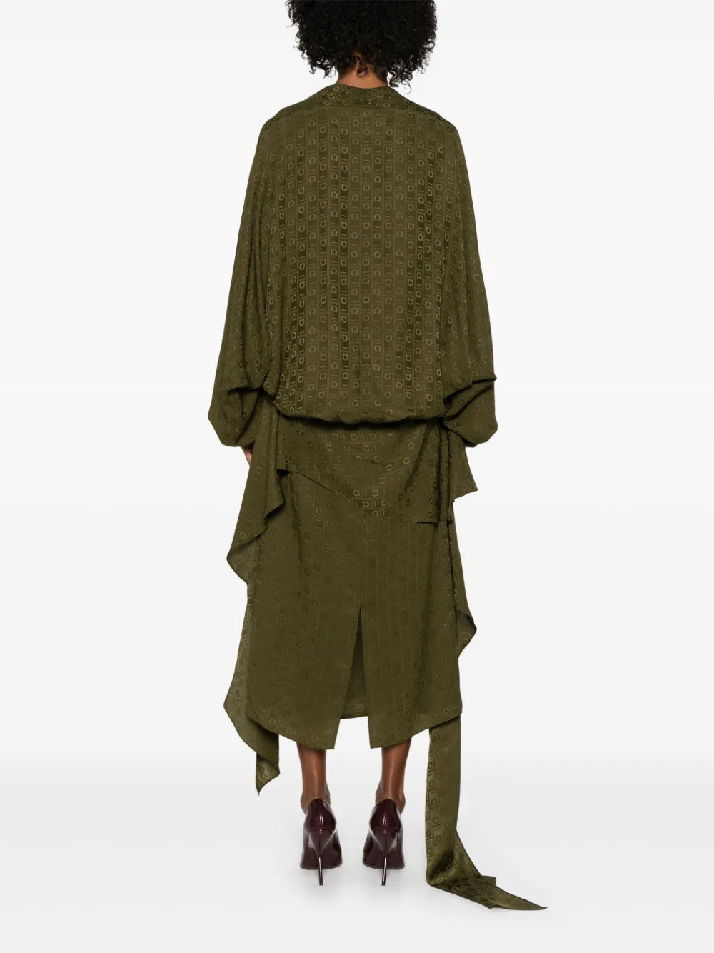 monogram silk dress