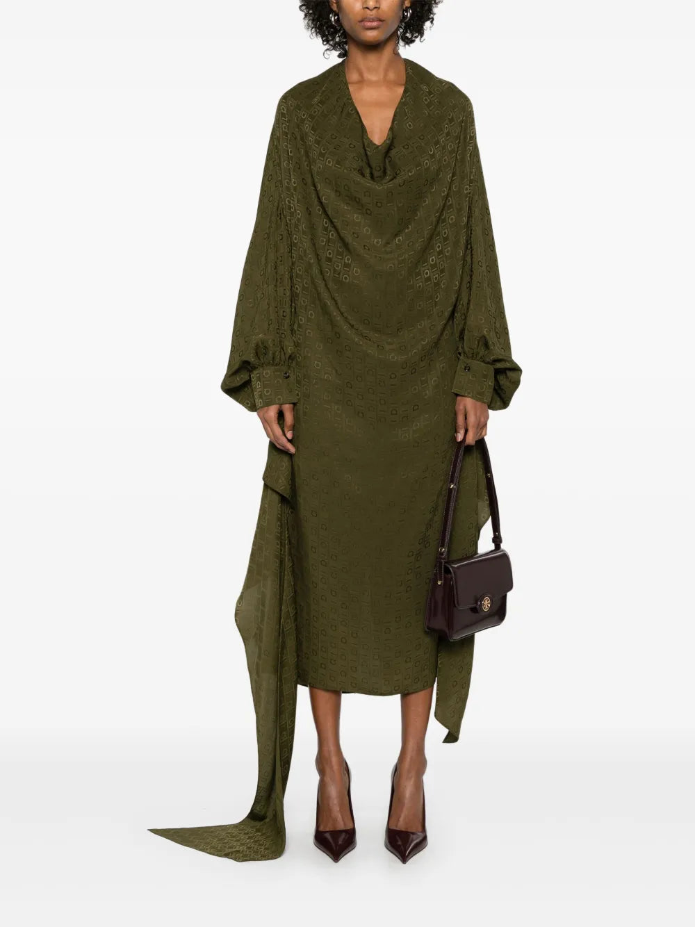 monogram silk dress