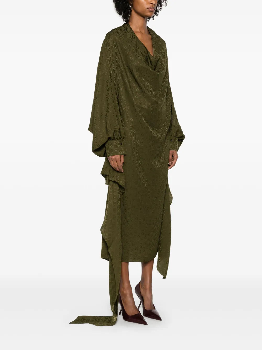 monogram silk dress