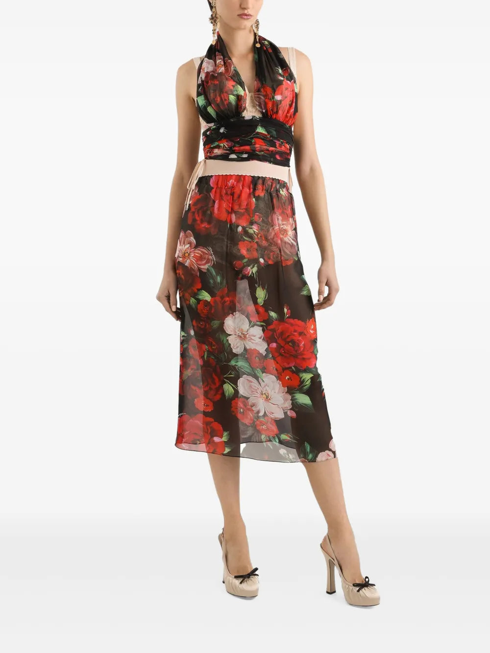Floral Print Midi Skirt