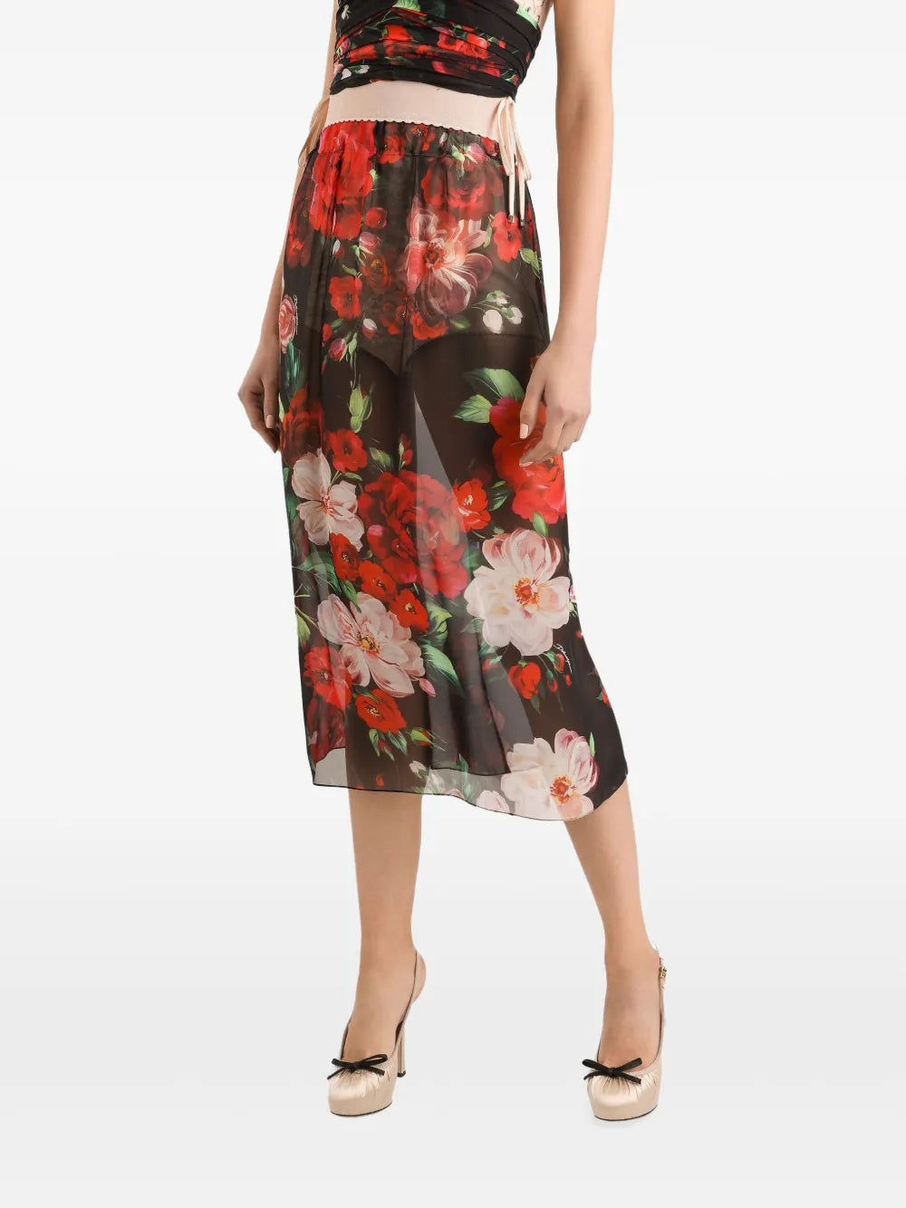 Floral Print Midi Skirt