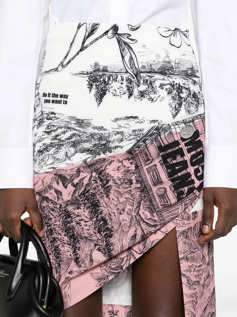 illustration-print mini skirt
