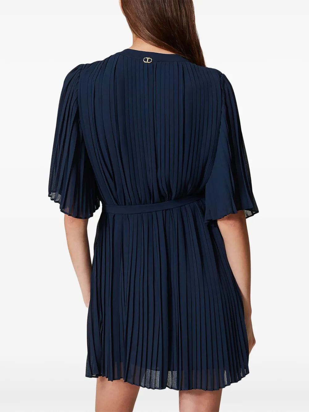 pleated mini dress