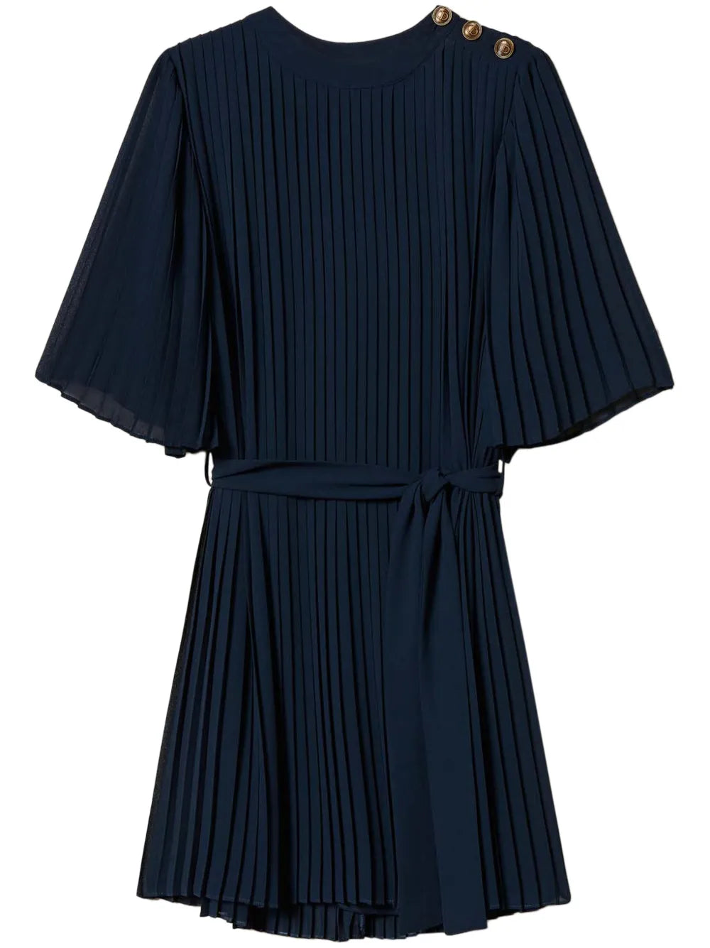 pleated mini dress