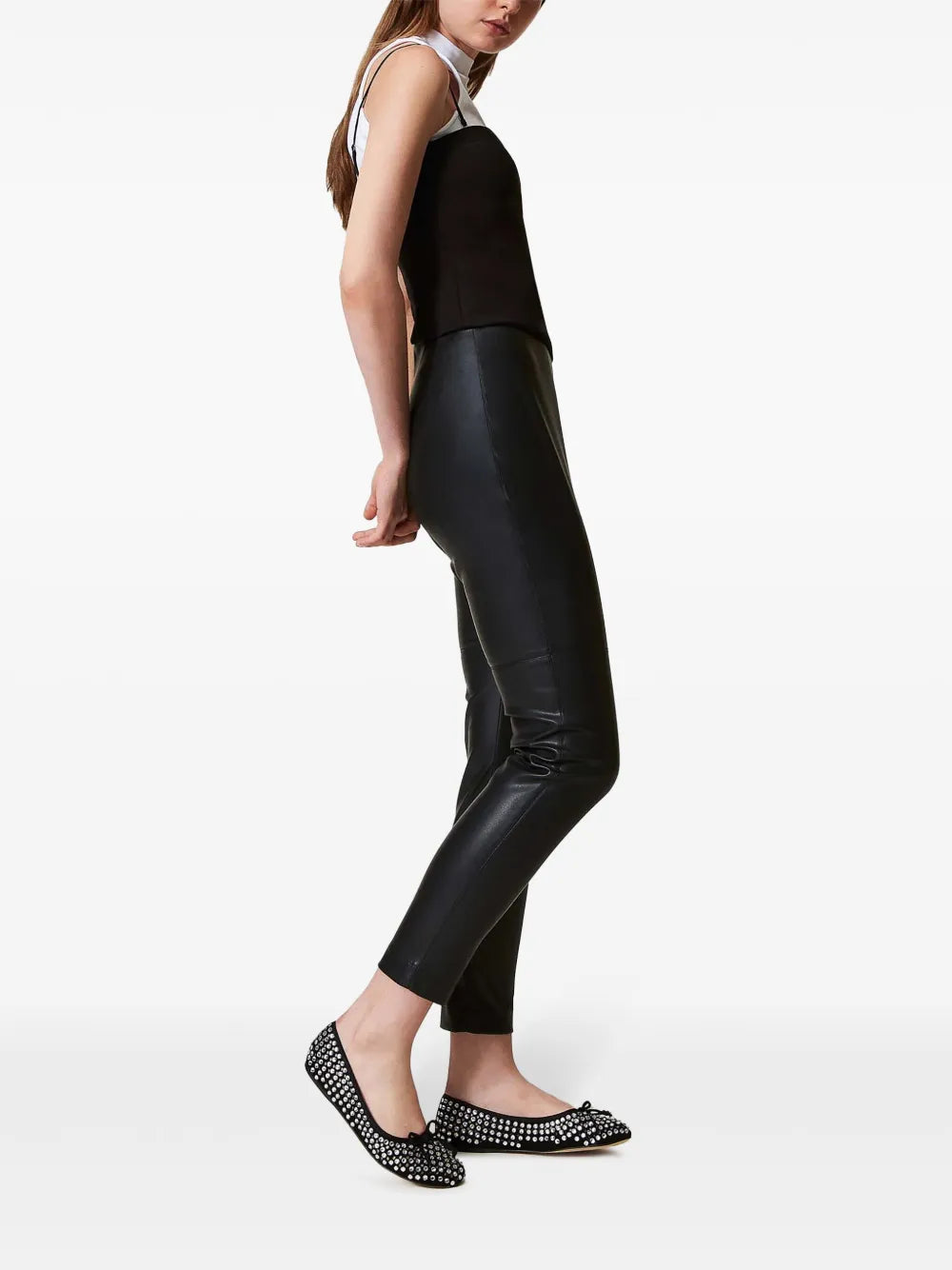 faux-leather leggings