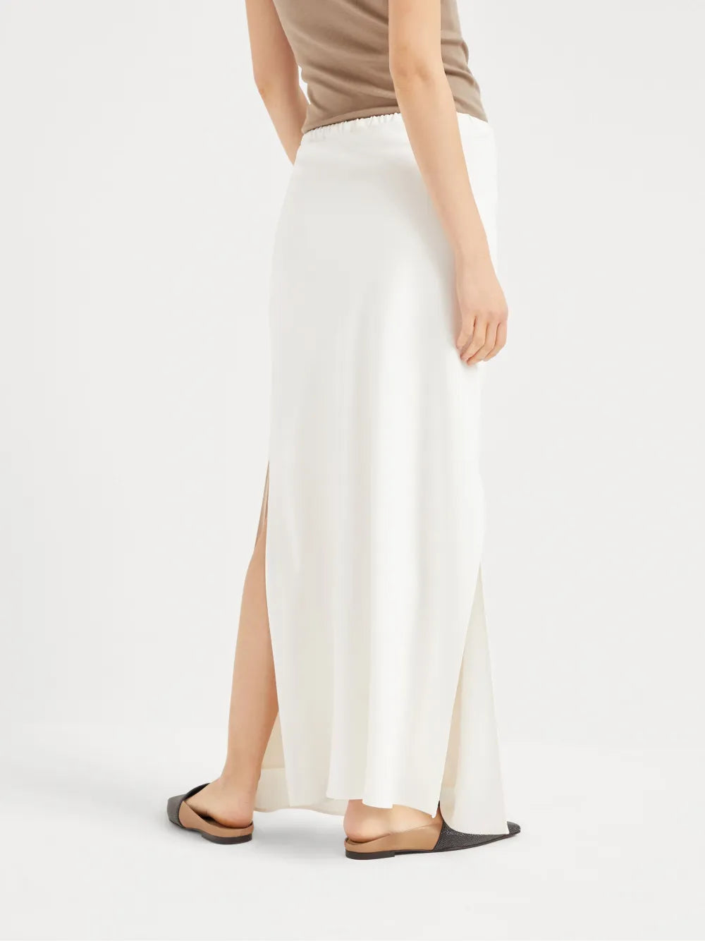bias-cut maxi skirt