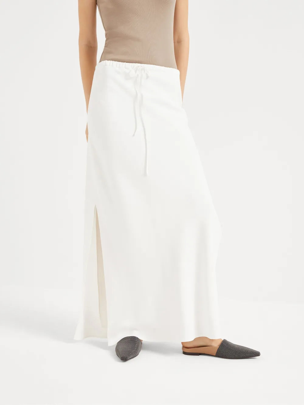 bias-cut maxi skirt
