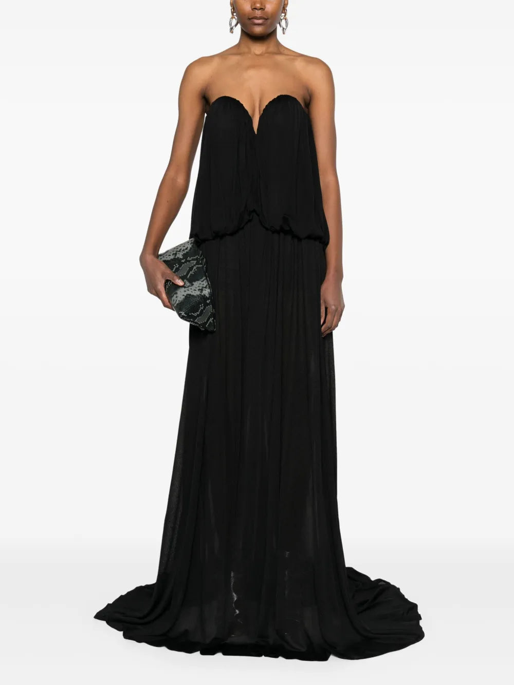 drape-detail maxi dress