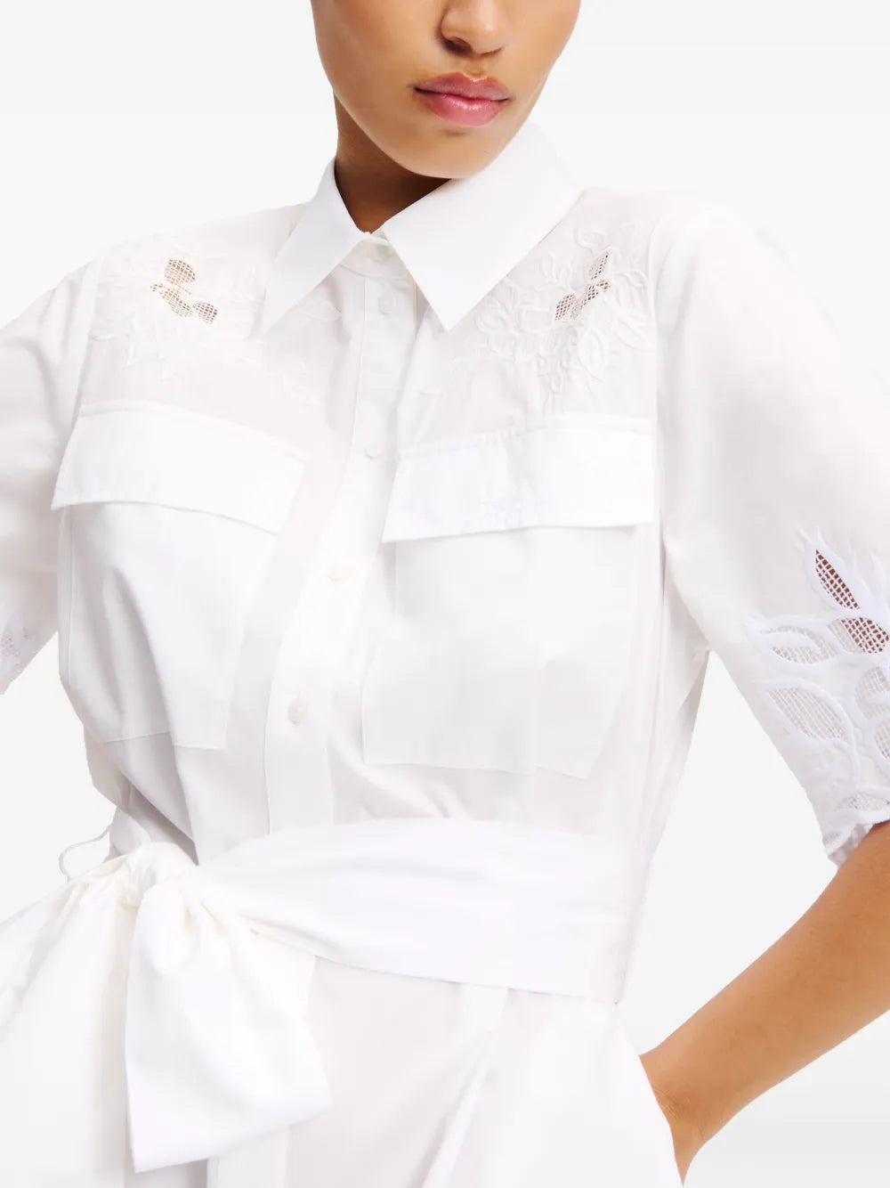 cut-out embroidered dress