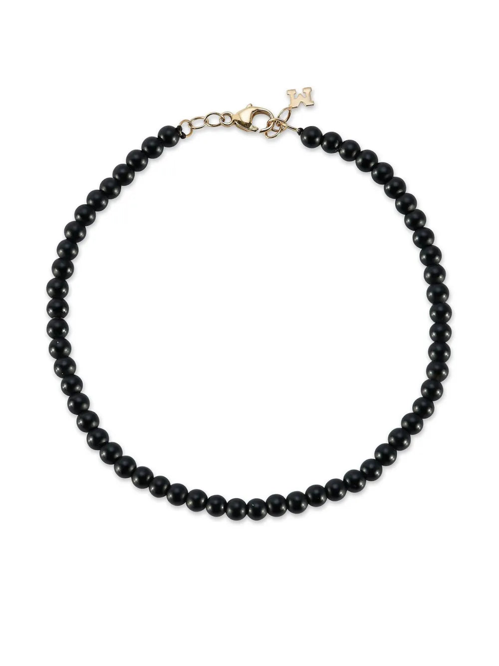 14K yellow gold onyx beaded bracelet