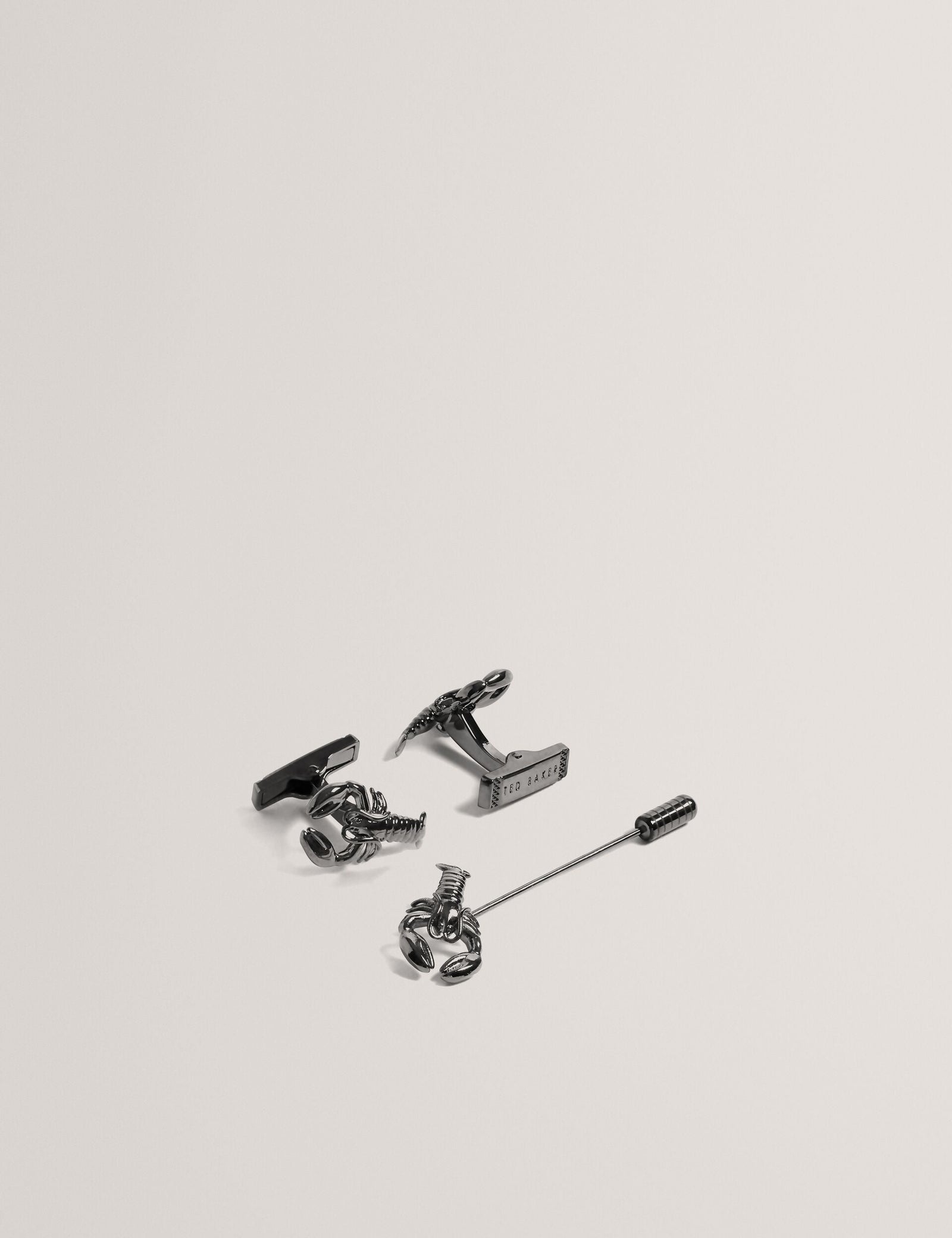 Ted Baker Mariine Lobster Cufflinks Lapel Pin Set
