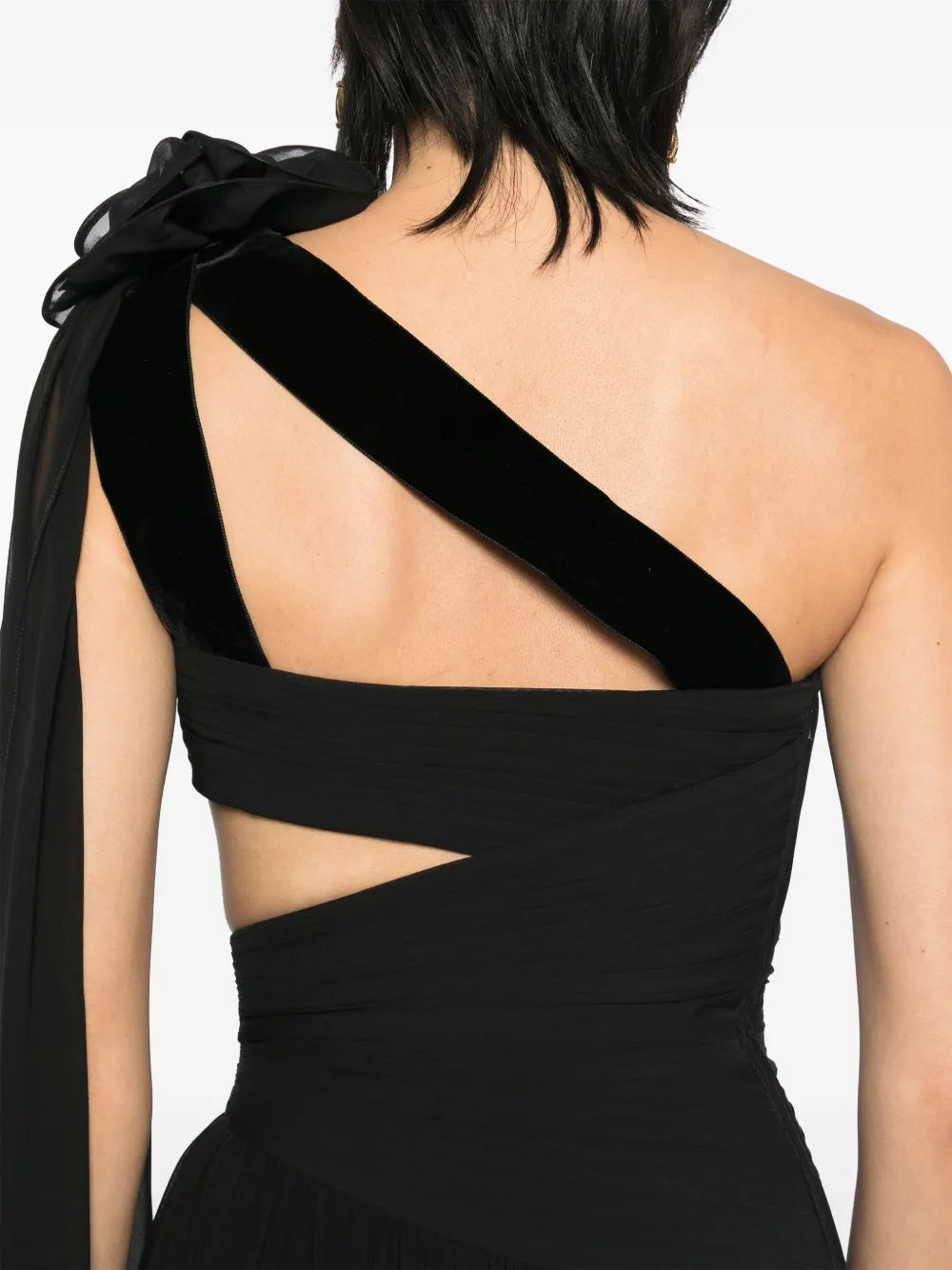 asymmetric silk gown