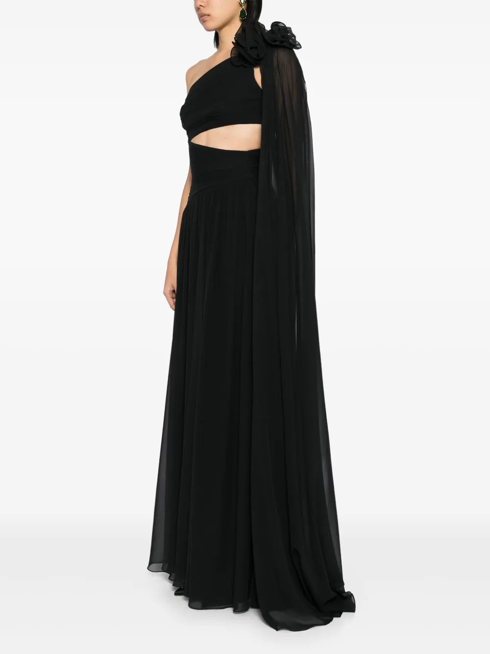 asymmetric silk gown