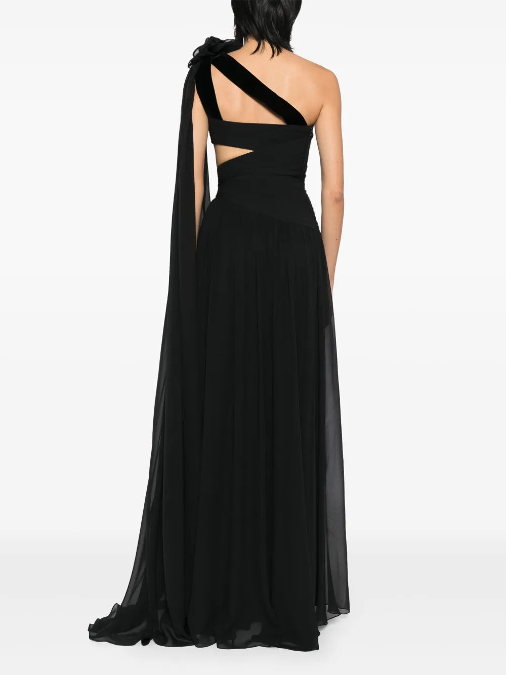 asymmetric silk gown
