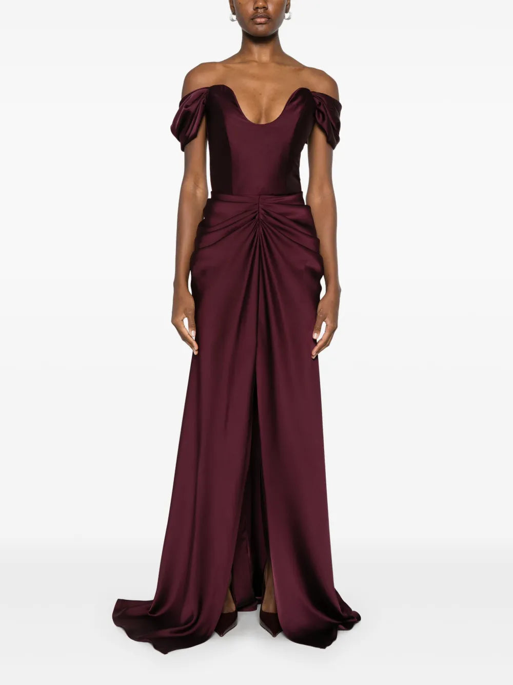 drape-detail maxi dress
