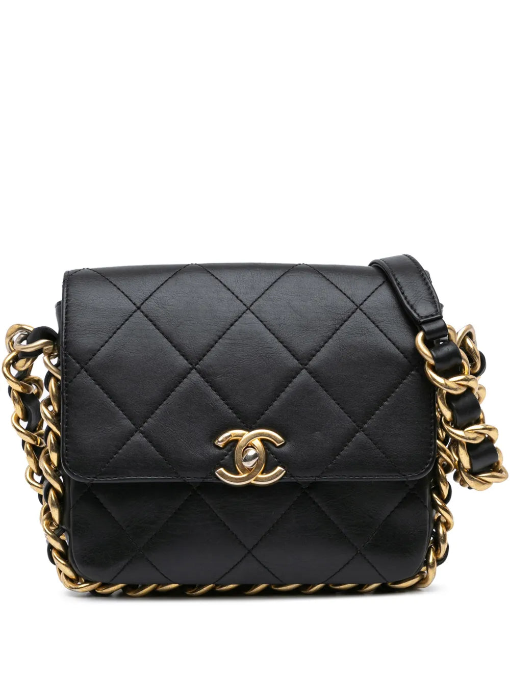 2022-2024 Small Quilted Calfskin Framing Chain Flap crossbody bag