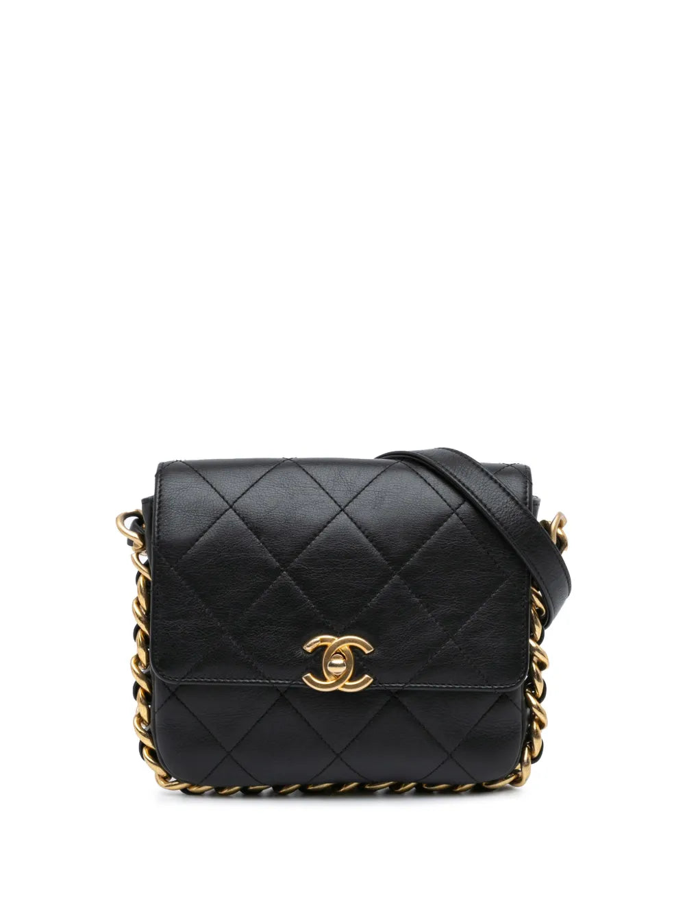 2021-2024 Small Quilted Calfskin Framing Chain Flap crossbody bag
