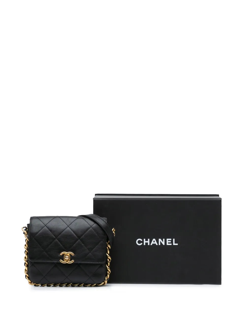 2021-2024 Small Quilted Calfskin Framing Chain Flap crossbody bag