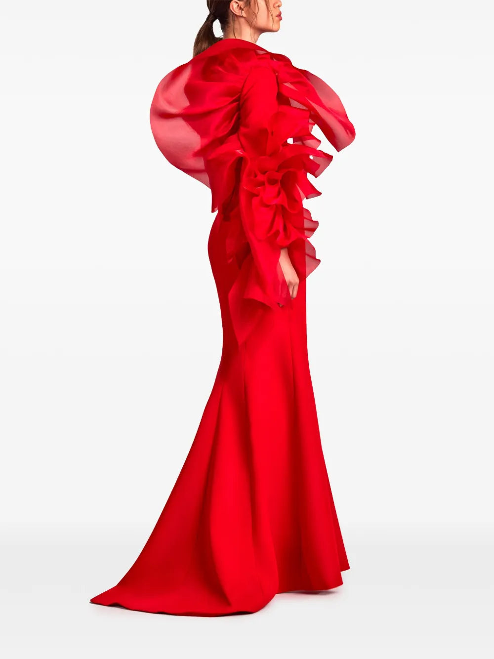 ruffle-sleeve gown