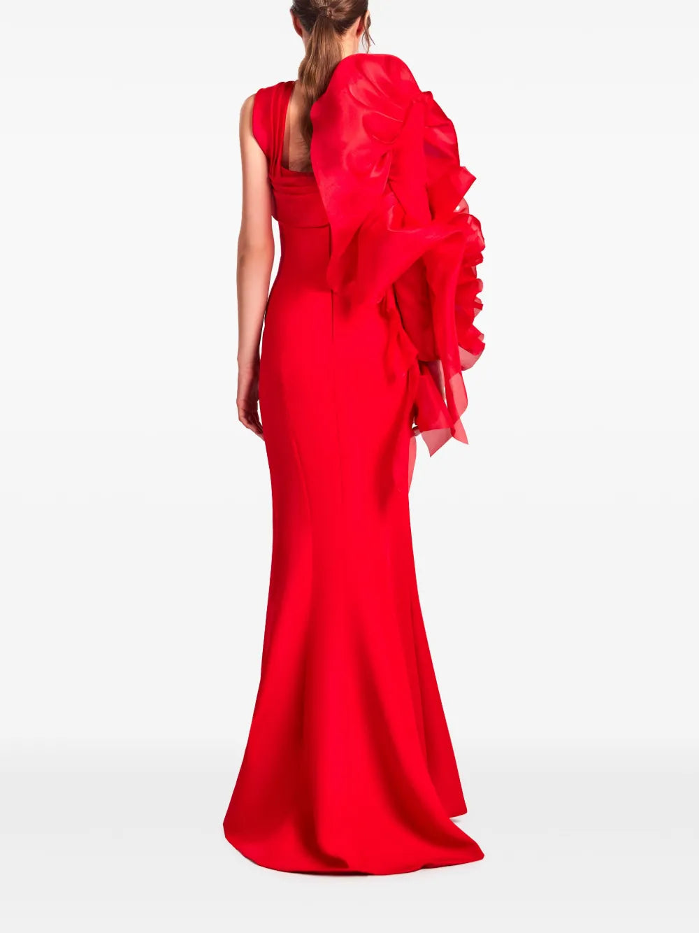 ruffle-sleeve gown