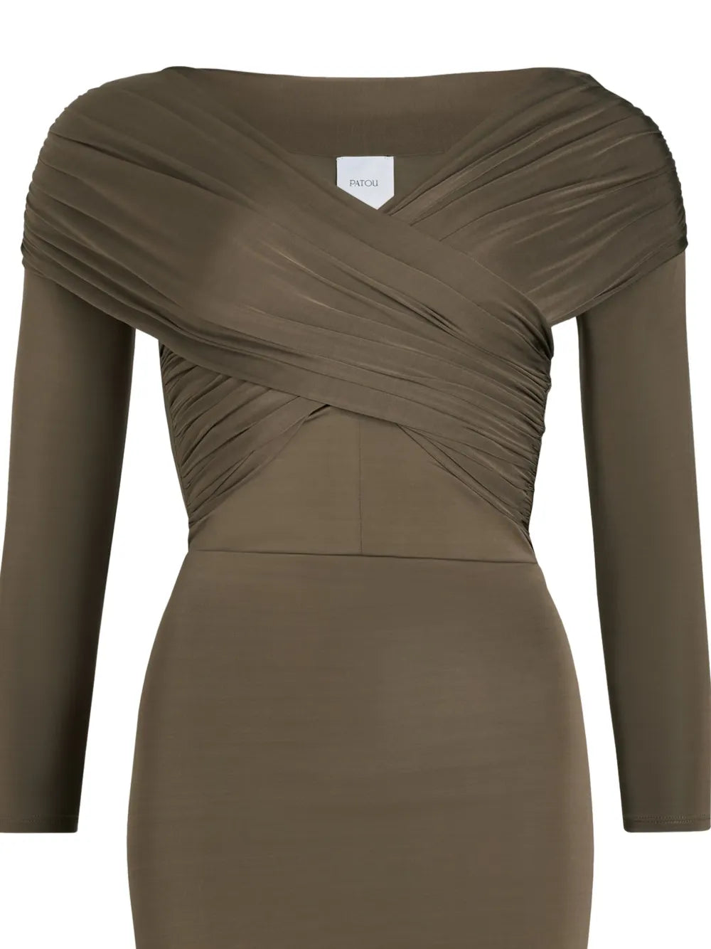 jersey wrap midi dress