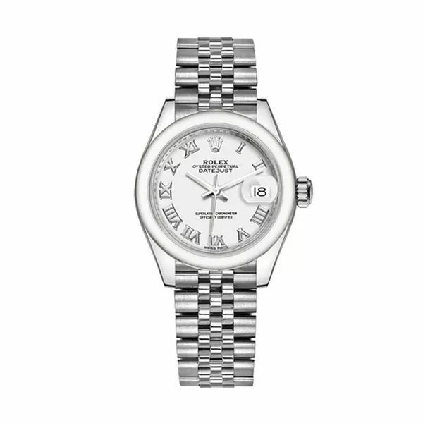 Rolex Datejust 28Mm Domed Bezel Silver Index Dial Jubilee Bracelet Ladies Watch