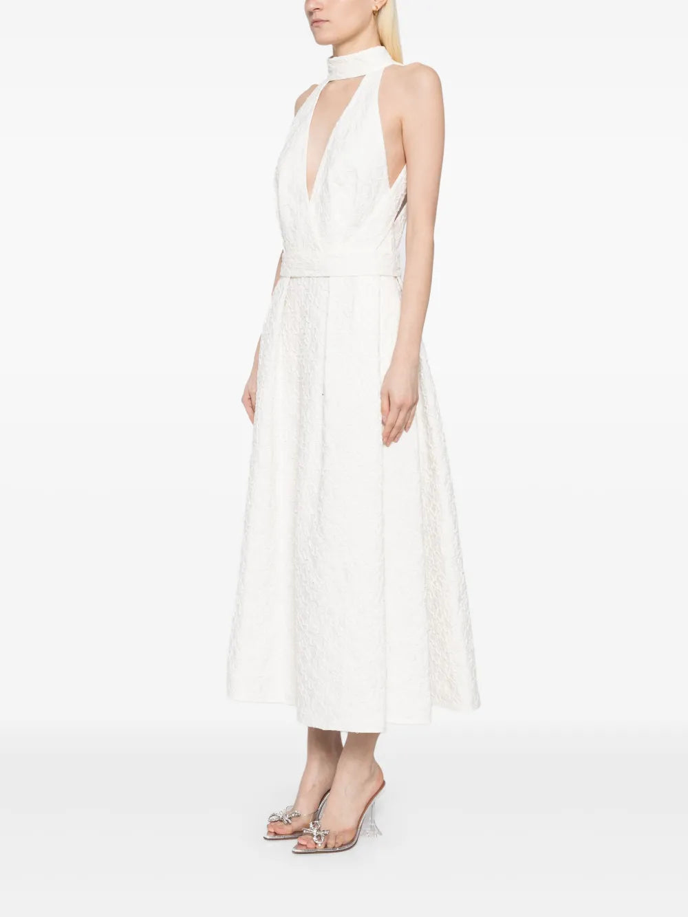 embroidered midi dress