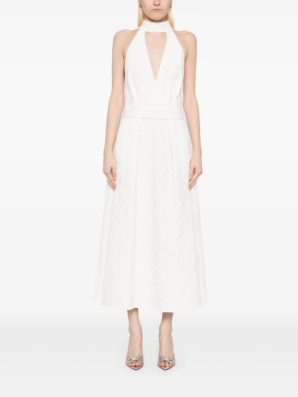 embroidered midi dress