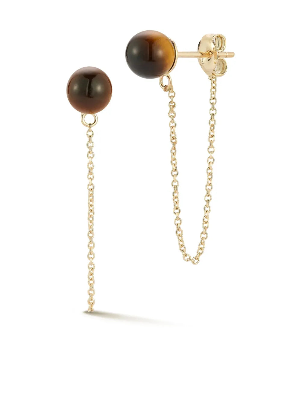 14kt yellow gold tiger eye earrings