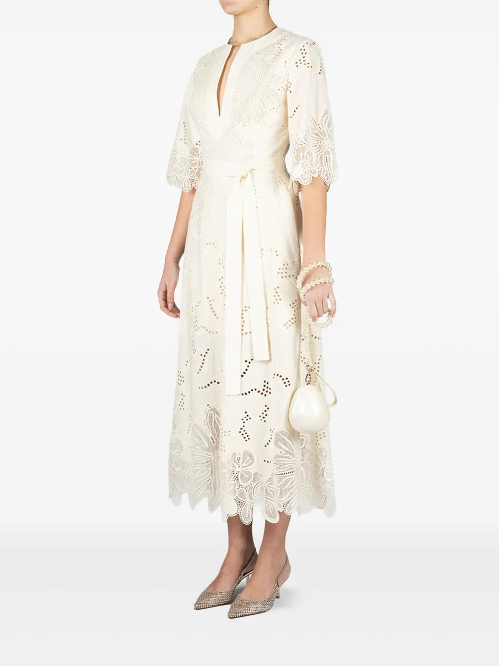 embroidered midi dress