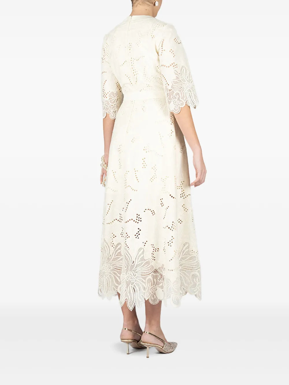 embroidered midi dress