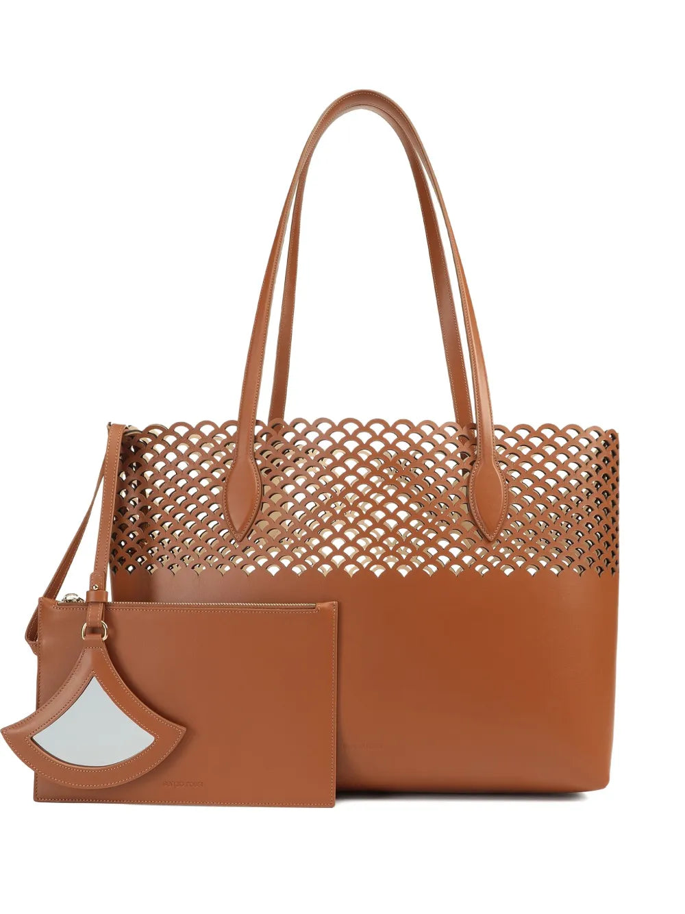 Mermaid scallop-detail cut-out tote bag