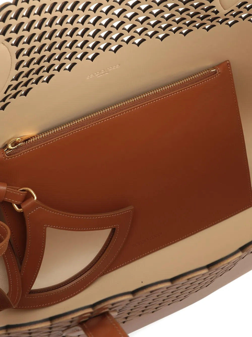 Mermaid scallop-detail cut-out tote bag