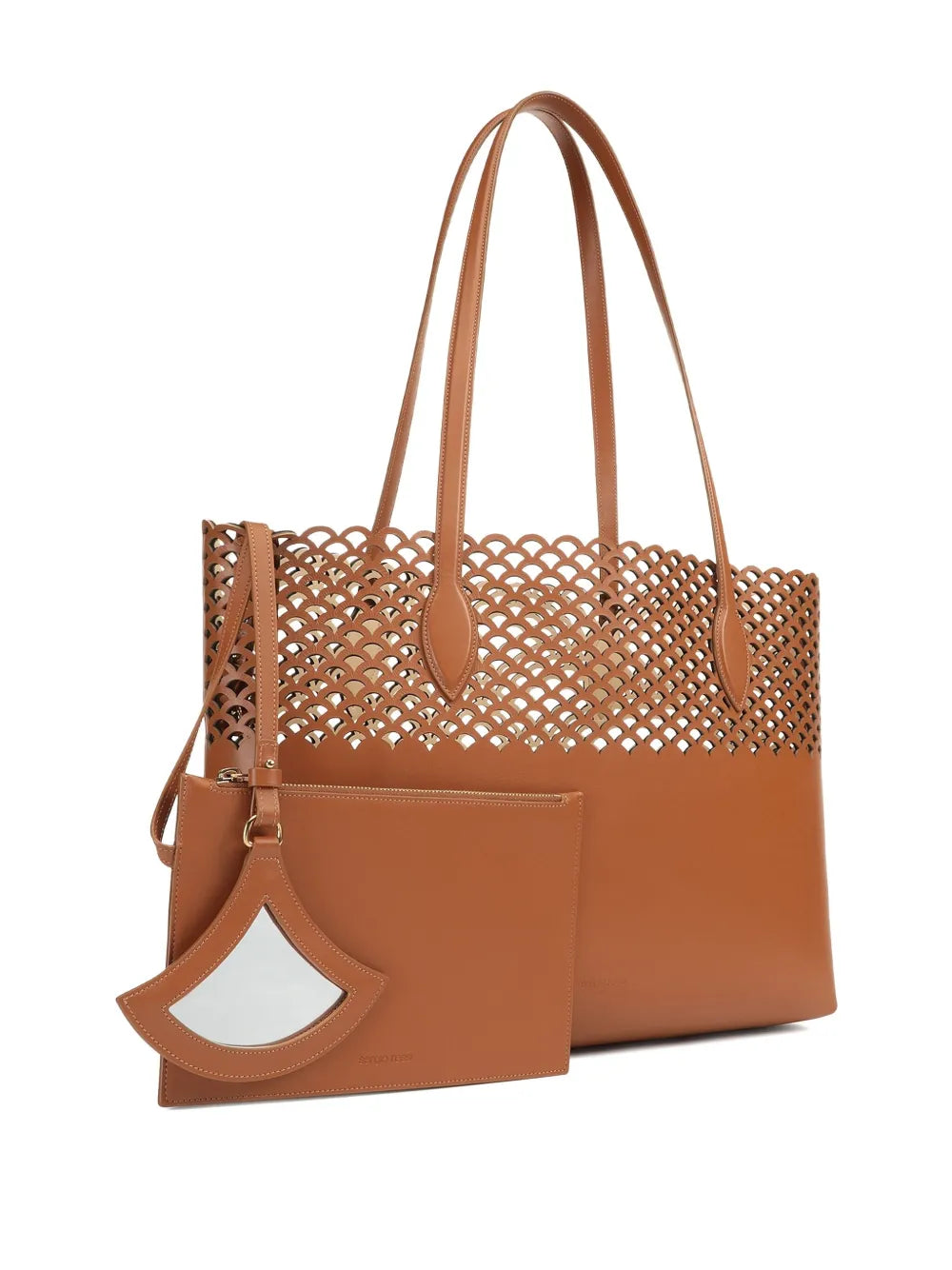 Mermaid scallop-detail cut-out tote bag