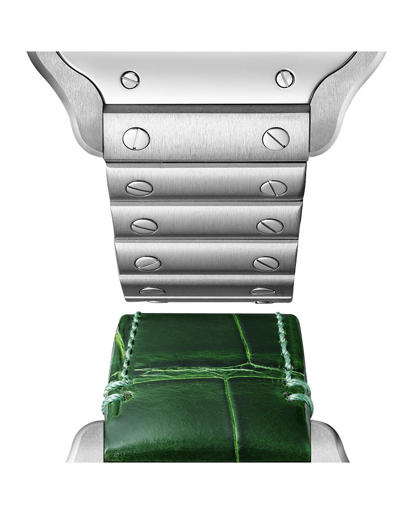 CARTIER Santos De Cartier, Medium, Automatic, Steel, Interchangeable Steel And Leather Bracelets