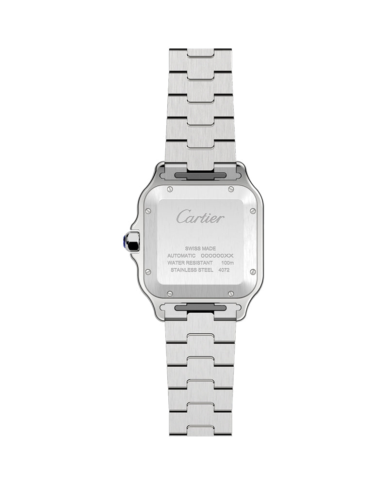 CARTIER SANTOS DE CARTIER, LARGE, AUTOMATIC, STEEL, INTERCHANGEABLE METAL AND LEATHER BRACELETS