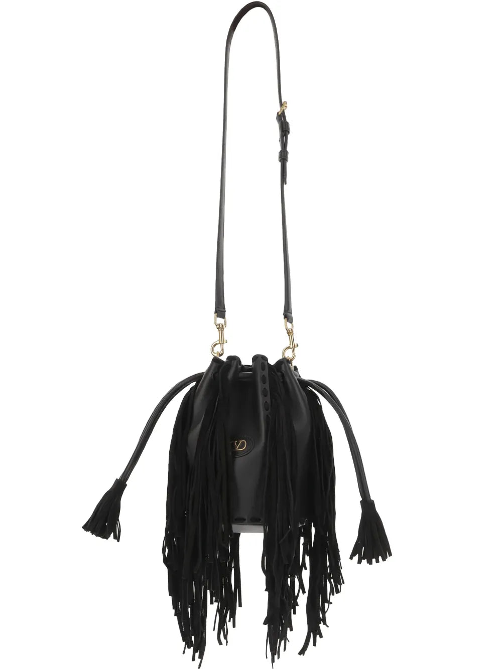 fringed leather shoulder bag