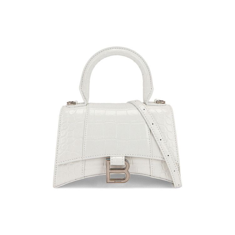 Balenciaga Hourglass XS Top Handle Bag White