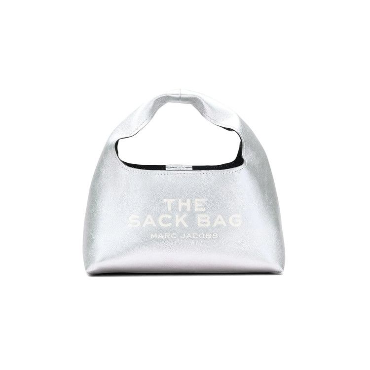 Marc Jacobs Metallic Leather Mini Sack Bag Silver