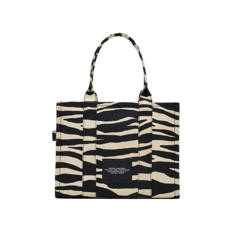 Marc Jacobs Zebra Canvas Large Tote Bag Black/White