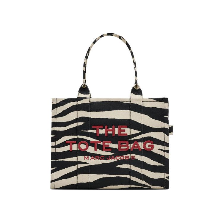 Marc Jacobs Zebra Canvas Large Tote Bag Black/White